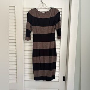 Chic Striped Black and Gold Dress